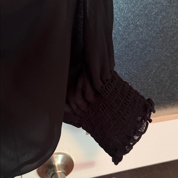 Melanie Lynd Black Sheer V-Neck Tunic - Picture 4 of 5